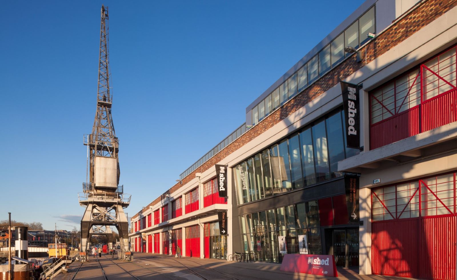 M Shed museum and crane on Bristol Harbourside